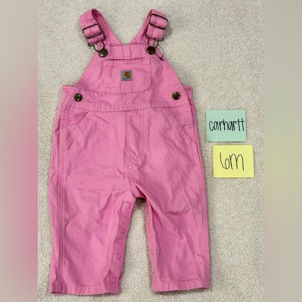NWOT Carhartt Infant Pink Overalls, Size 6M